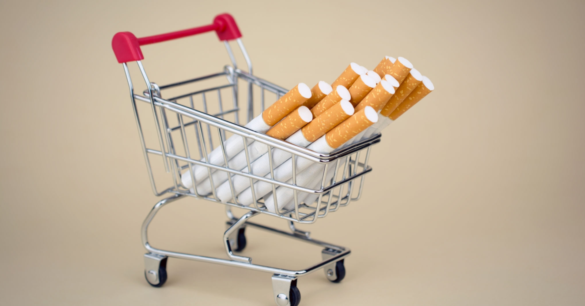 Shopping cart full of cigarettes