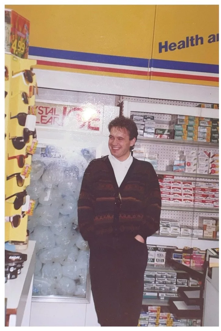 Our founder on the sales floor of his convenience store