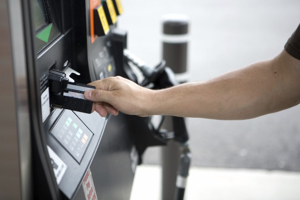 Gas station card processing